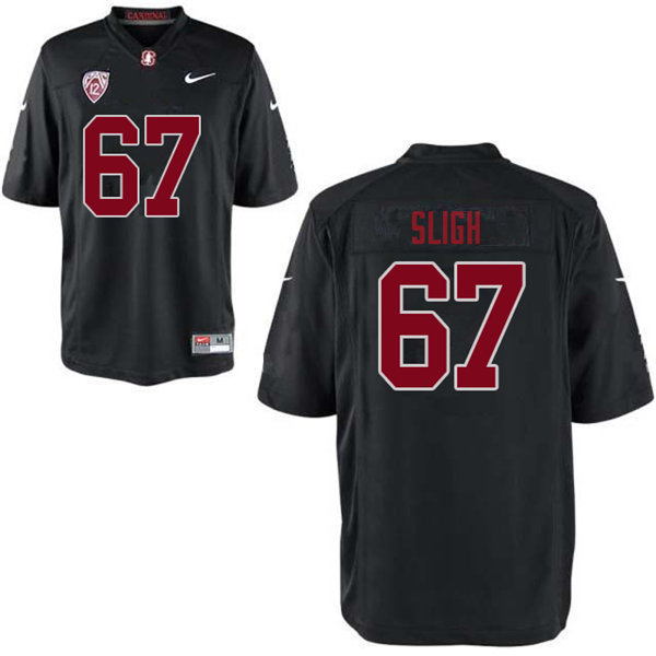 Men #67 Nicholas Sligh Stanford Cardinal College Football Jerseys Sale-Black - Click Image to Close